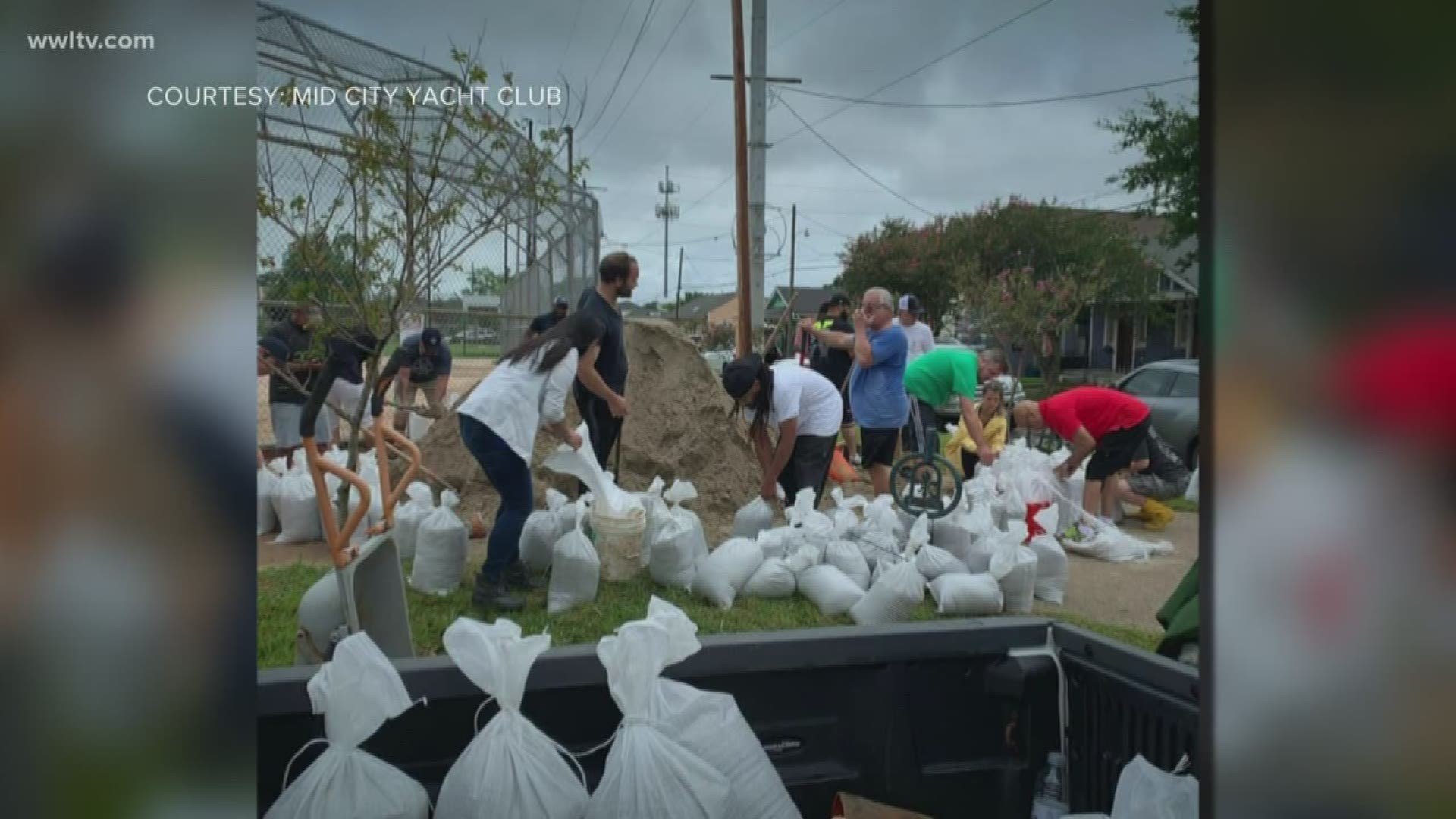 About 1,100 sandbags were filled with the help of the Mid City Yacht Club, but some neighbors had to get creative ahead of the storm.