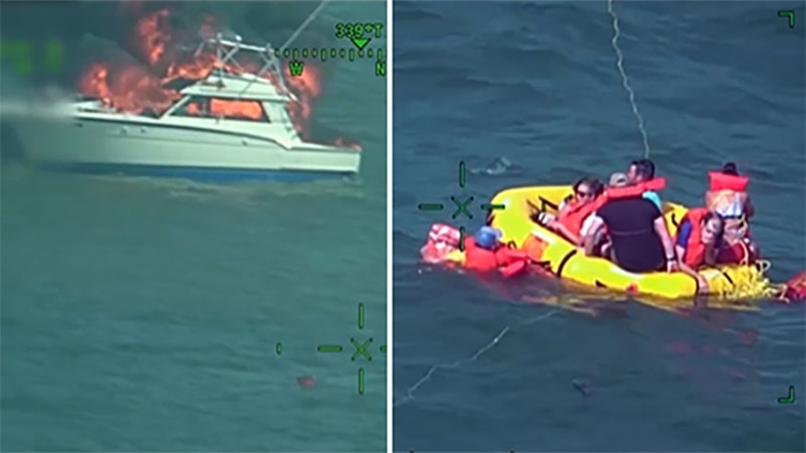 7 rescued after boat catches fire in the Gulf of Mexico