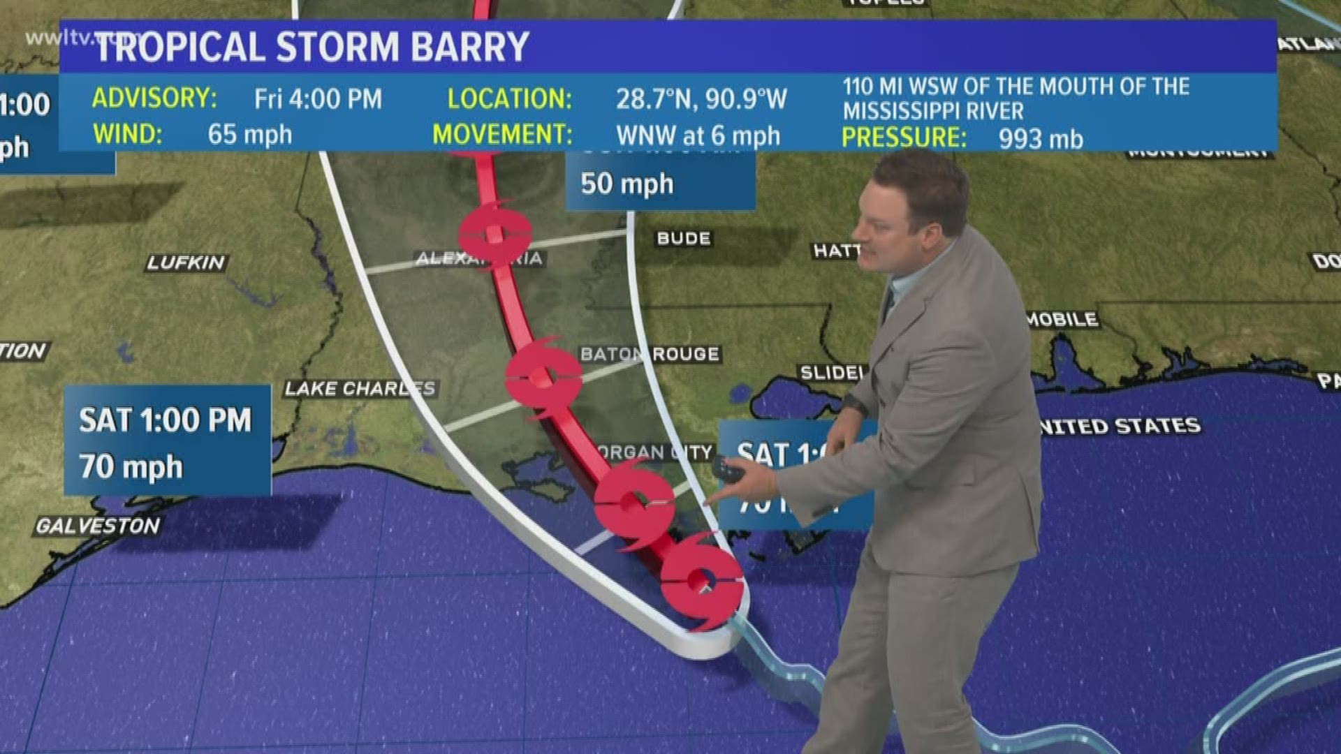 Tropical Storm Barry 4 p.m. update