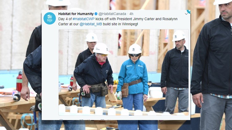 Jimmy Carter collapses at Habitat Build