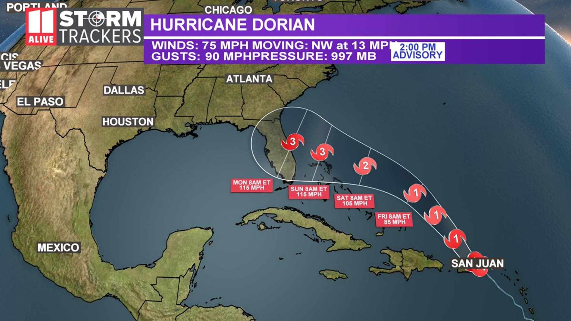 Dorian turns into a hurricane