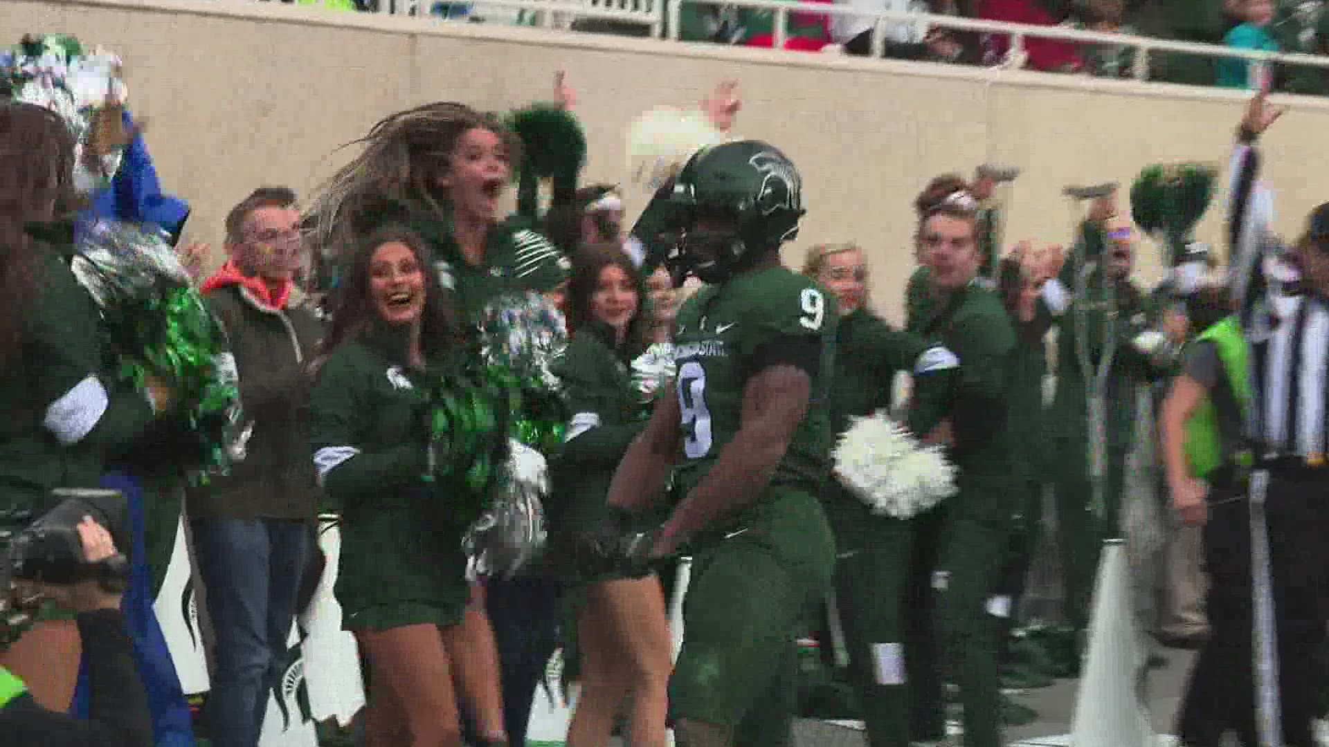 Kenneth Walker III brought MSU to victory in a barn burner game Saturday. They're now 8-0.